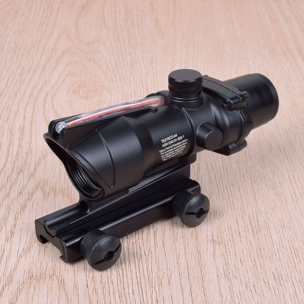 

trijicon acog 4x32 fiber sights optics tactical sights rifle scope chevron the hunter hunting for ar15 hk416- chevron red