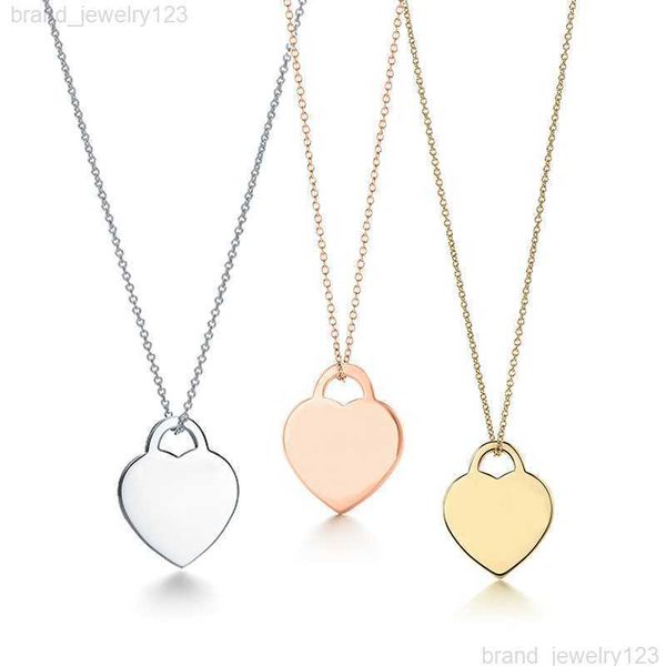 

new 925 sterling silver peach heart classic tricolor love necklace dripping heart short enamel dripping pendant clavicle chain