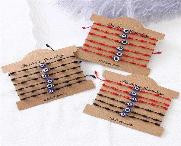 

blue evil eye bracelets with card women fashion jewelry mens adjustable glass knotted braided rope charm bracelet lucky bangles gi2362611, Golden;silver