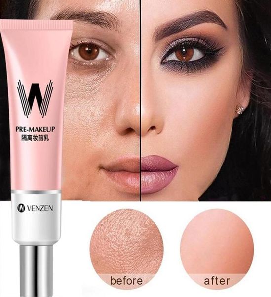 

30ml venzen w primer make up shrink pore primer base smooth face brighten makeup skin invisible pores concealer3102789