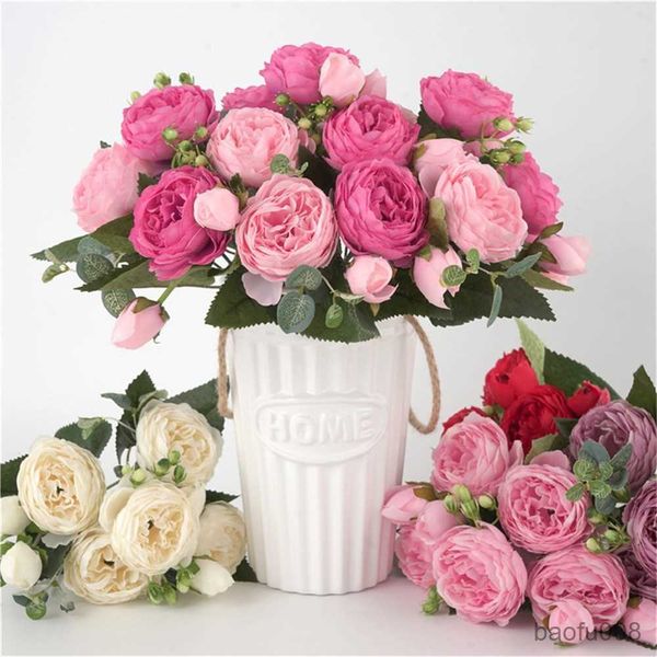 

sachet bags 30cm fake roses silk peony artificial flowers new year's christmas decorations for home wedding bridal bouquet indoor r2306