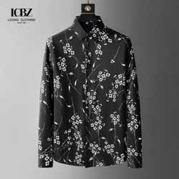 

fashionable spring leisure new slim printed letter custom long sleeve men's shirts full sleeve plus size men's shirts llzj, White;black