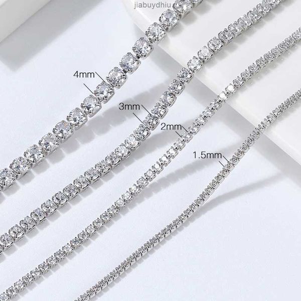 

1.5mm - 4mm fine jewelry choker round cubic zirconia cz 925 sterling silver tennis chain necklaces