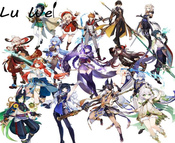 

fashion jewelrykey chains genshin impact xiao yelan ayato hutao zhongli acrylic model plate desk decor standing sign figures for f1473335, Silver