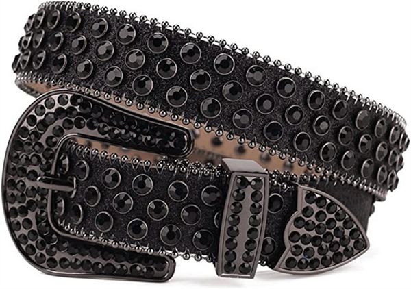 

2023 bb simon rhinestone belt with bling rhinestones for mens women designer belts as birthday christmas gift, Black;brown