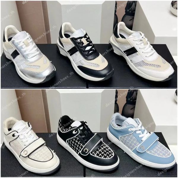 

designer shoes luxury women shoes new letters sports shoes womens trainer calfskin nylon reflective sneakers vintage suede shoe, Black