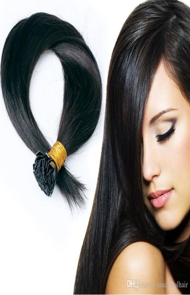 

100g lot flat tip hair extension 16 24 remy human straight brazilian human hair 1 1b 2 4 6 8 27 99j 60 6132548795, Black