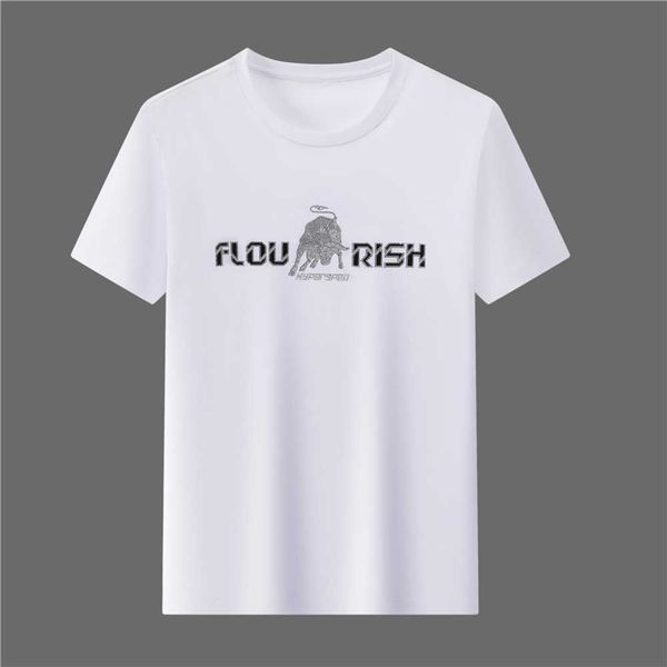 

2023 summer cotton short sleeve t-shirt for men's new youth fashion casual round neck, White;black