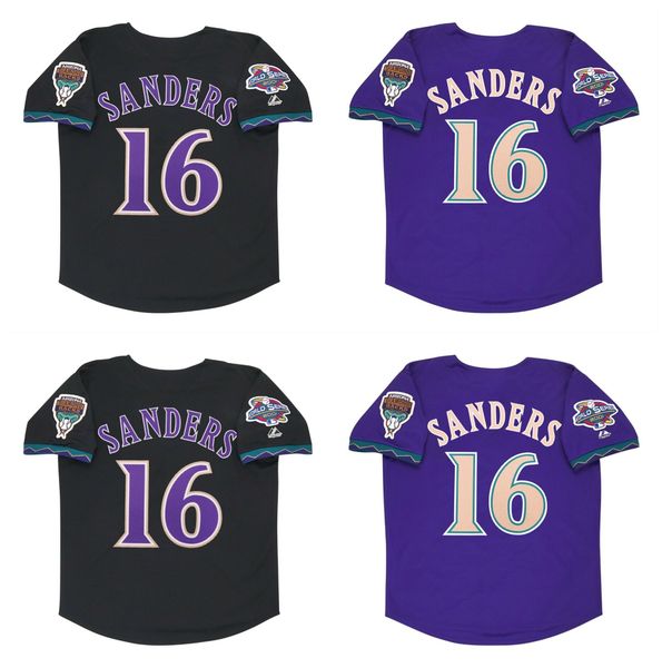 

diamondbacks reggie sanders jersey arizona baseball jerseys 20001 world series purple black size s-xxxxl, Blue;black