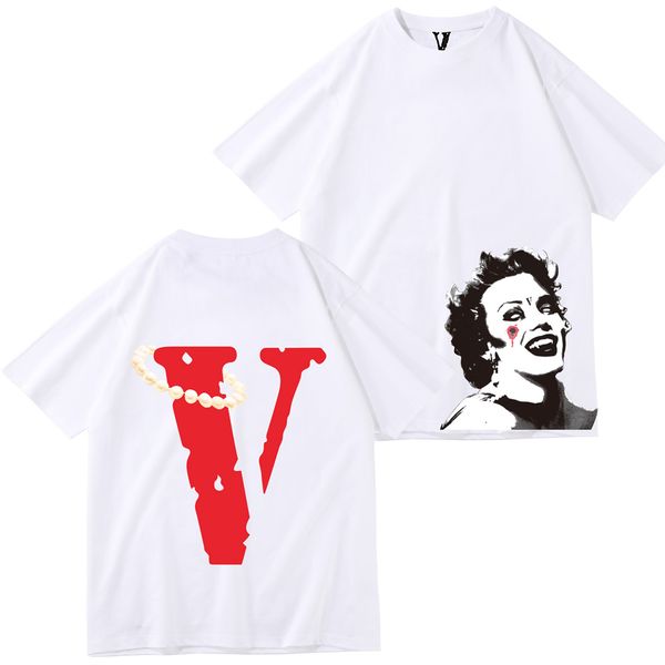 

summer mens t shirt women designers t shirts loose tees apparel fashion brands man s shirt luxurys clothing street polos shorts sleeve vlon, White;black