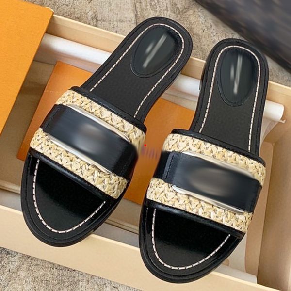 

2023 fashion fashion women's slippers designer colorful women's platform fashion sandals middle heel canvas back sandals beach res, Black
