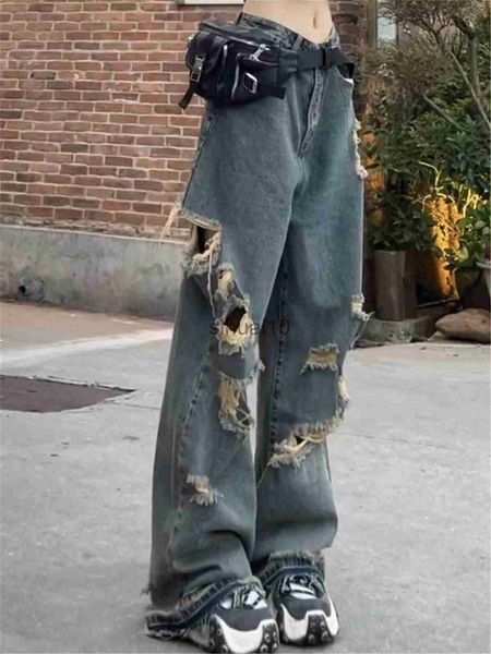 

women's jeans blue ripped jeans woman autumn trousers spring loose femme fashion streetwear punk funny harajuku japan cool straight jea