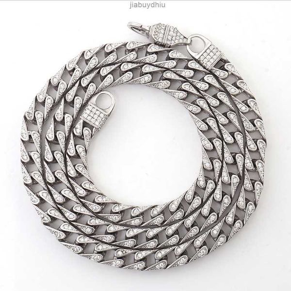 

hip hop men's cuban link chain necklace iced out miami crystal for gift, Silver