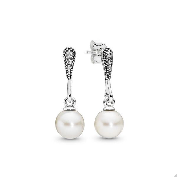 

vintage pearl dangle earrings for pandora 925 sterling silver wedding party earring designer jewelry for women girls crystal diamond stud ea