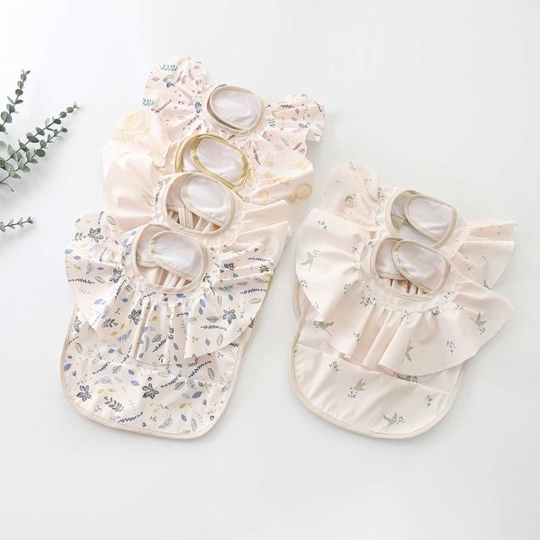 

bibs burp cloths baby feeding waterproof children's casual clothing baby food apron long sleeved bib with pockets for babies g220605