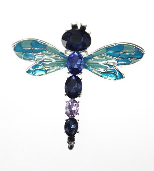 

20pcslot crystal enamel sell bluegreen cute dragonfly animal brooch pin for giftparty5262169, Gray