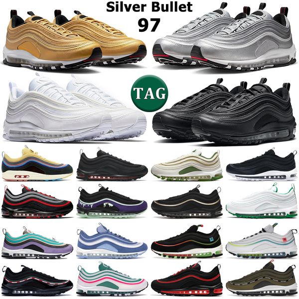 

97 running shoes men women 97s triple black white silver golden bullet university red halloween pine militia green jesus mens trainers outdo