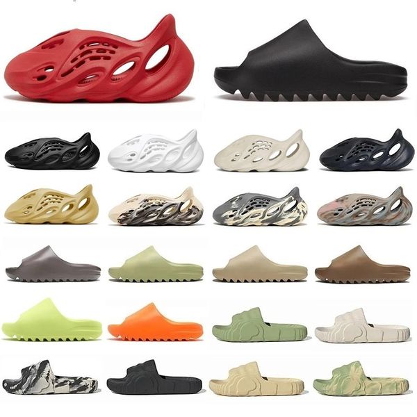 

yeezzys men designer summer sandals slides women casual foam runners triple black white ararat vermillion onyx grey sand sulfur bone outdoor