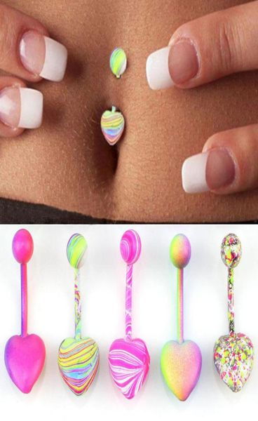 

fashion stainless steel barbell coating belly button rings body piercing jewelry mixed color sm6994973, Silver