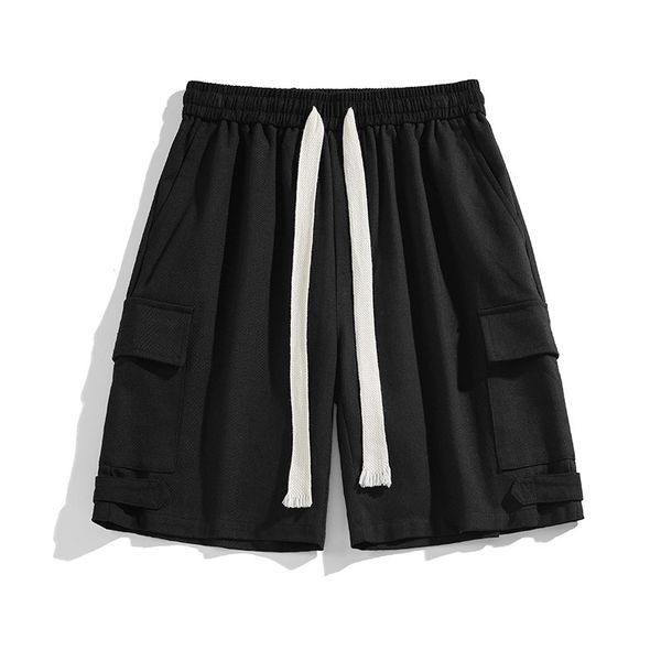 

godlikeu men's cargo shorts streetwear designer soild casual beach summer loose short pant, White;black