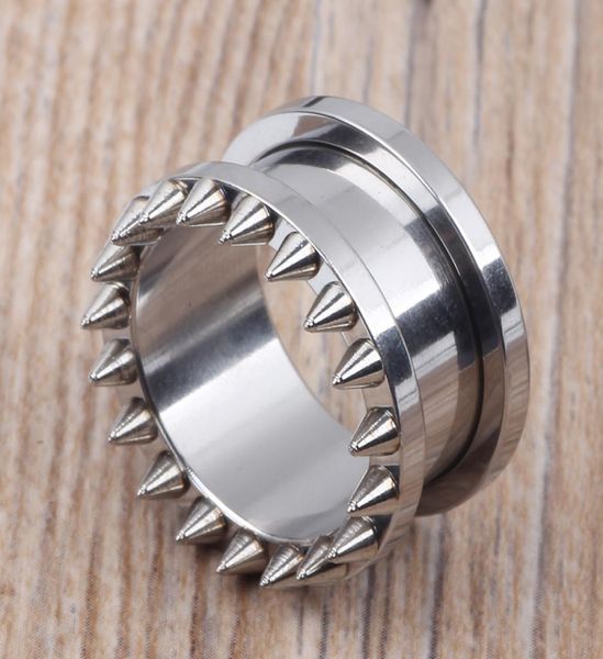 

mix 518mm 80pcslot spike overstate rivet screw flesh tunnel stainless steel ear plug piercing body1953131, Silver