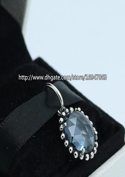 

s925 sterling silver midnight star dangle charm bead with midnight blue crystal fits european jewelry bracelets necklaces & pendant5819328, Black