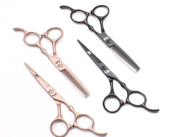 

2pcs 6 inch barber hair cutting scissors thinning shears professional black sharp blades hairdresser haircut tools for salon home 1773327