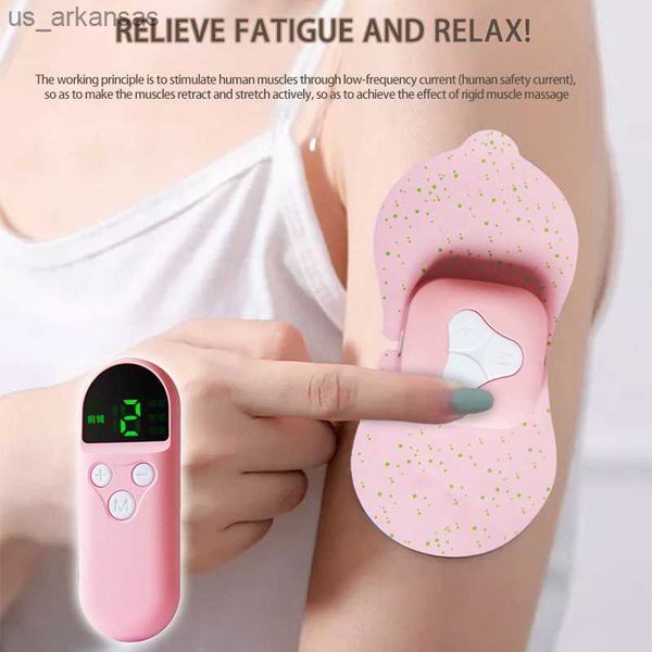 

portable ems neck massager mini electric intelligent cervical massage stickers back meridian massager muscle relief pain relax l230523