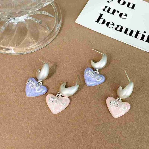 

charm designer small fresh drop glaze love earrings light luxury micro set zircon letter earstuds simple ins wind ear jewelry, Golden