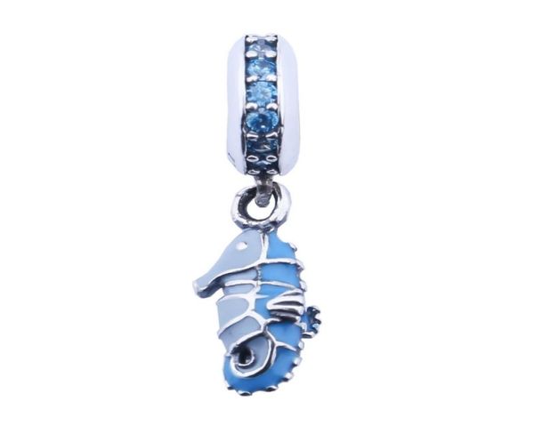 

tropical seahorse dangle charm beads fits european bracelet 925 sterling silver teal green crystal animal bead diy fine jewelry5461940, Black