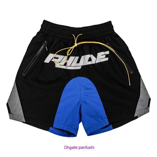 

wholesale designer shorts online shop rhlimited rhude 3d cut 5 4 shorts drawstring casual sports panel glow, White;black