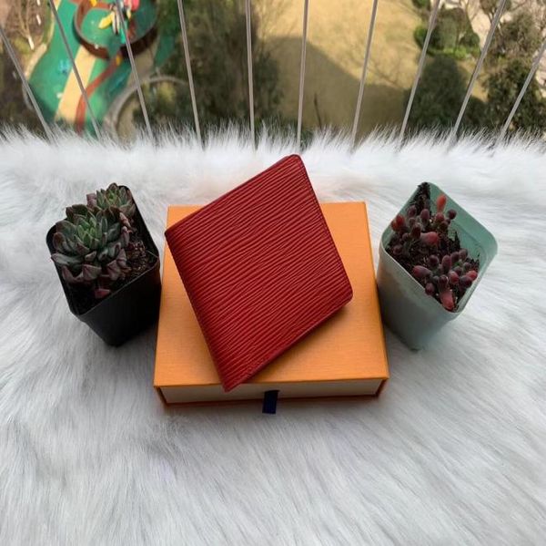 

fashion mens wallets classic men wallet stripes textured wallet multiple bifold short small wallets with box6759077, Red;black
