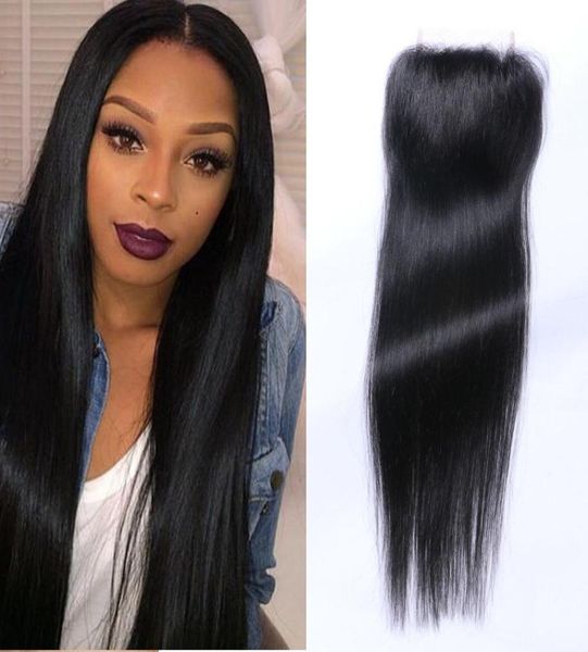 

selling silk straight 35 x 4039039 lace closure slightly bleached knots grade brazilian human hair closures p1054539, Black;brown