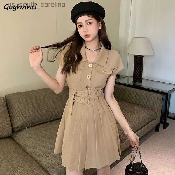 

preppy style pleated dress women mini solid y2k vintage chic streetwear vestidos mujer korean fashion clothing sweet young girls l230522, Black;gray