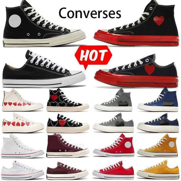 

2023 classic casual shoes sneakers 1970s canvas shoes high low all stars sneakers star chuck 70 chucks 1970 name red heart shape platform bi, Black