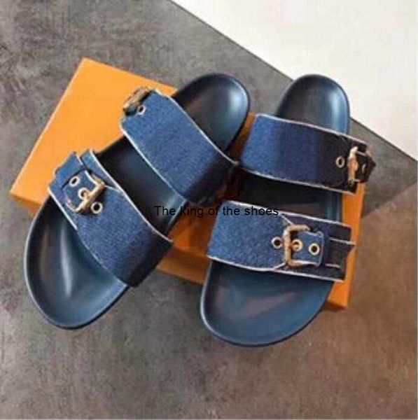 

designer women slides sandal bom dia flat mule slipper patent canvas men women beach slides rubber soles summer flip flops, Black