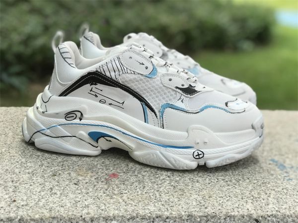 

sports running shoes b white black blue sneaker come with shoebox size 35-46