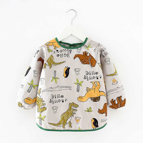 

bibs burp cloths baby new cute cartoon children's baby supplies waterproof long sleeved art smoke feeding bib apron 0-8 years old g2206