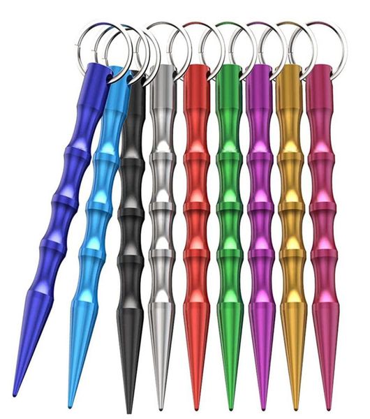 

amazon spot car broken window weman man colorful whole solid aluminum mini self defense stick key ring weapon8672853, Silver