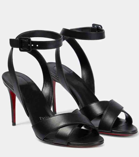 

designer sandal women reds sole high heels mariza 85 mm sandals black nude nappa leather ankle-strap open toe sandals party wedding casual d