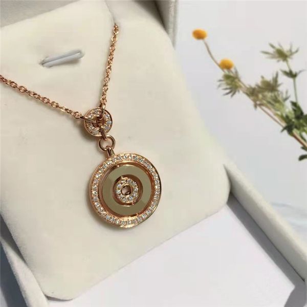

luxury fashion necklace designers necklaces paper clip jewelry couple pendant 18k gold plated crystal rhinestone for women jewelry, Silver