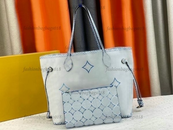 

by the pool never mm full womens designer summer shoulder bag with zipped pouch 2pc/sets shopping bag oversized flowers tote functional carr