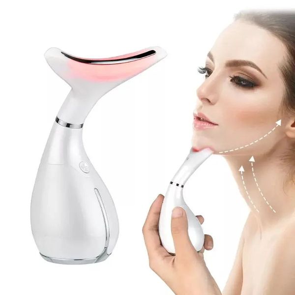 

neck care wrinkle elimination massager 3 color lights massage device lift up anti wrinkle machine