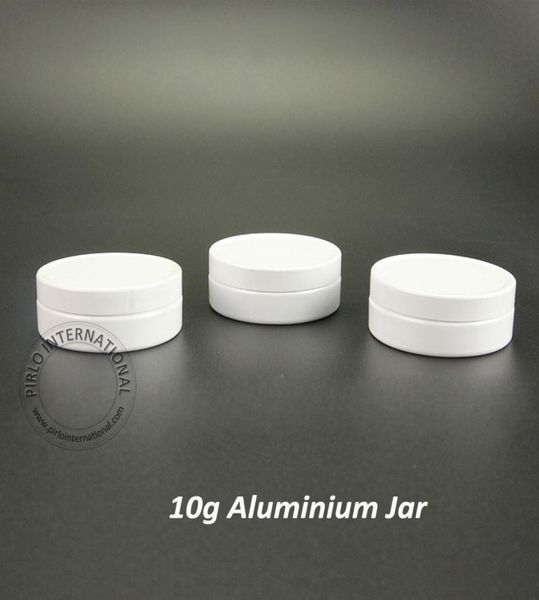 

50pcs 3915mm 10g mini aluminium white jars travel portable empty sample container podwer box cosmetic metal tins4790391