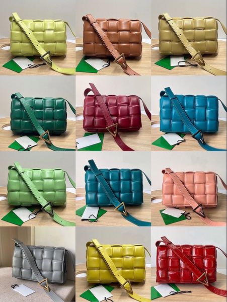 

10a quality bv's padded cassette bags handbag women famous brands 26cm designer intrecciato nappa sheepskin weave luxury lady shoulder, Black;red