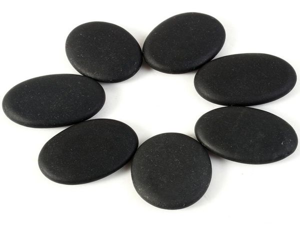 

7pcs lot black spa rock basalt energy toe face oval stones massage lava natural stone set health care relaxation7575071