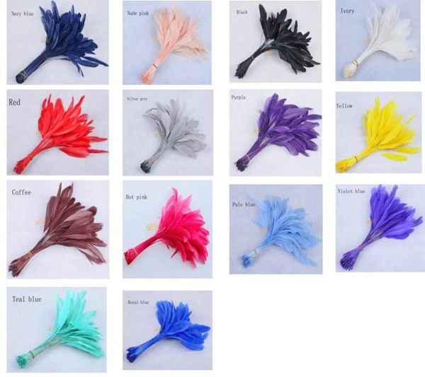 

1419cm cocktail feather for fascinatorsinamay hatparty maskwedding hat8 colors14 colours5133244, Silver
