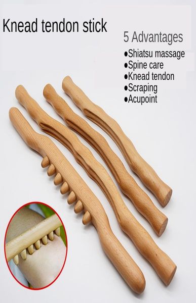 

4pcs scraping stick beech wood back shoulder neck waist leg massage tools fat burner meridian brush slim cellulite massager rod2156390