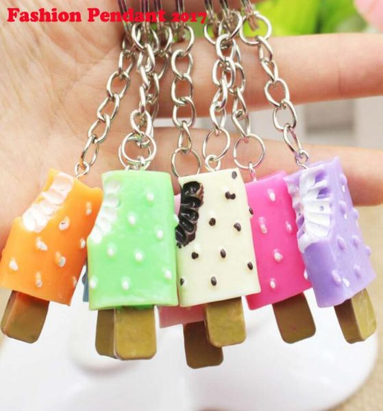

2017 new arrival sweet ice cream key rings chains pendant ornament for bag car keychain 4658338, Silver