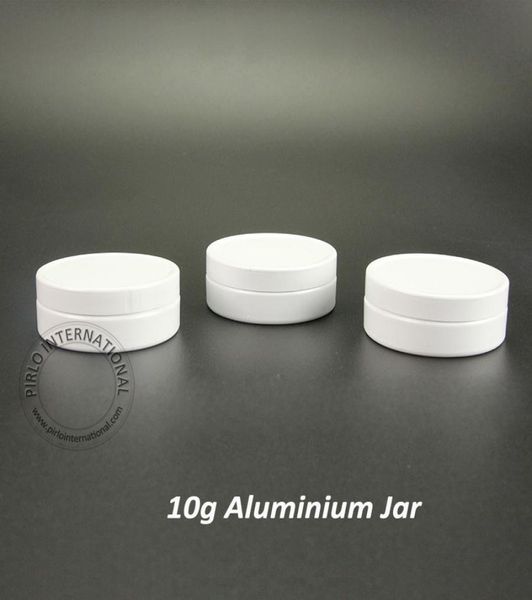 

50pcs 3915mm 10g mini aluminium white jars travel portable empty sample container podwer box cosmetic metal tins4731571